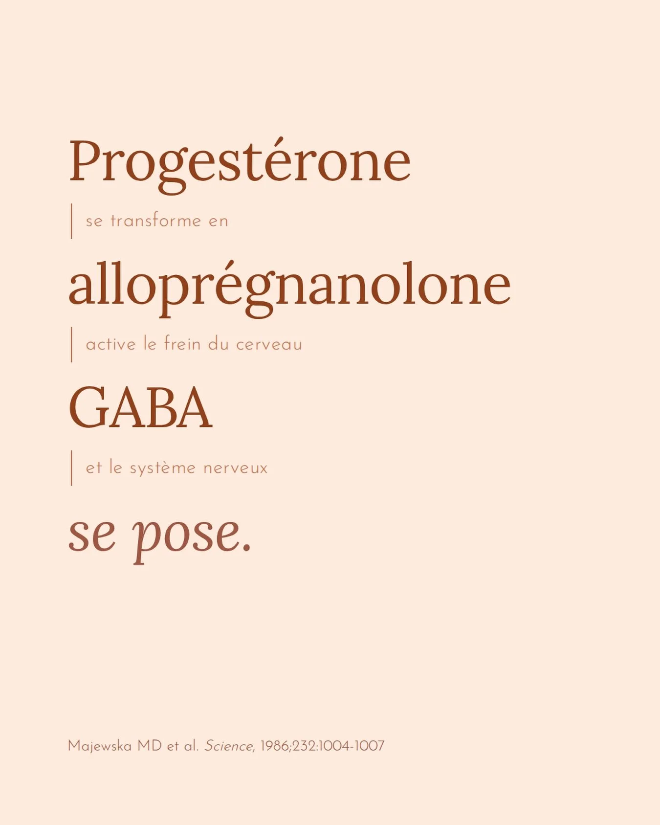 Journ&eacute;e mondiale de la sant&eacute; mentale. Parlons hormones 💞

La progest&eacute;rone est un calmant naturel.
En se transformant en allopr&eacute;gnanolone, elle agit sur les r&eacute;cepteurs GABA-A, ceux-l&agrave; m&ecirc;mes sur lesquels
