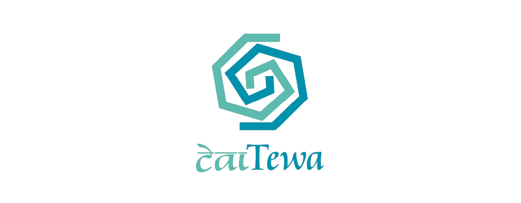 A logo with a geometric spiral design above the word "taiTewa" written in a stylized font.