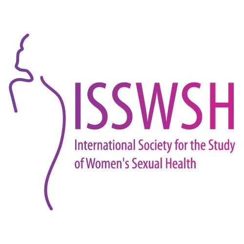 Logo for the International Society for the Study of Women's Sexual Health, featuring a stylized purple outline of a woman's torso and the acronym ISSWSH in bold purple letters.