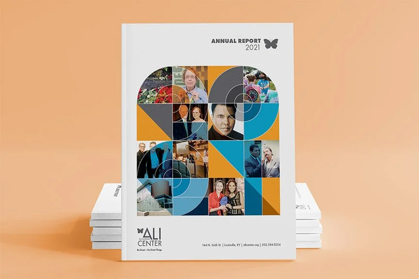 Annual Report for Muhammad Ali Center in Louisville, KY. Frosting Creative Co. designs books and reports that help growing businesses reach their goals. 