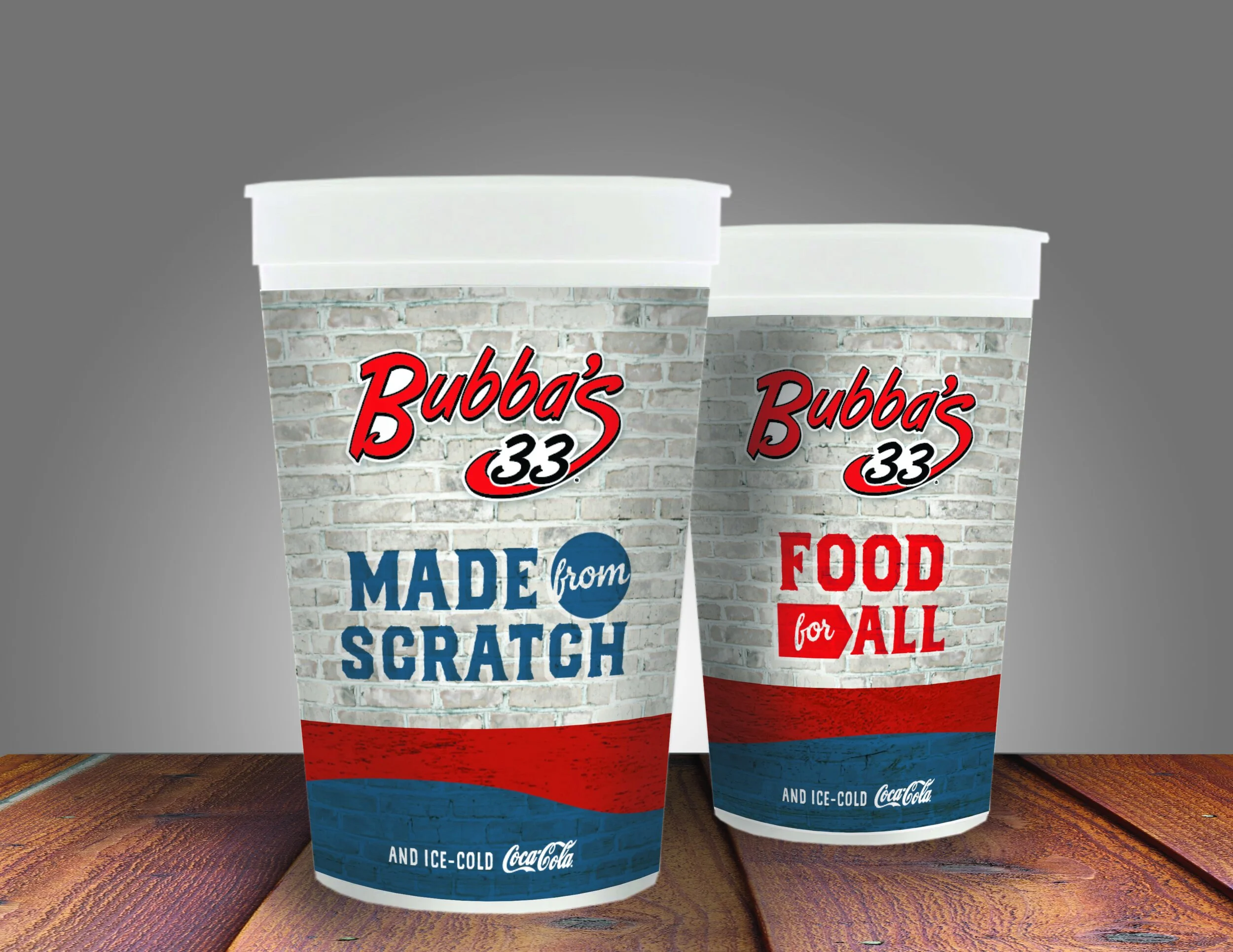 Cup design for Bubba's 33. Frosting Creative Co. has extensive experience designing for food and beverage companies. 