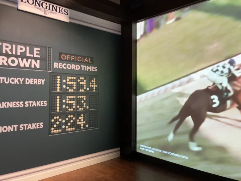 We partnered with Solid Light, Inc. to design this museum exhibit honoring Secretariat in Louisville, KY. Frosting Creative Co. excels in environmental graphic design. 