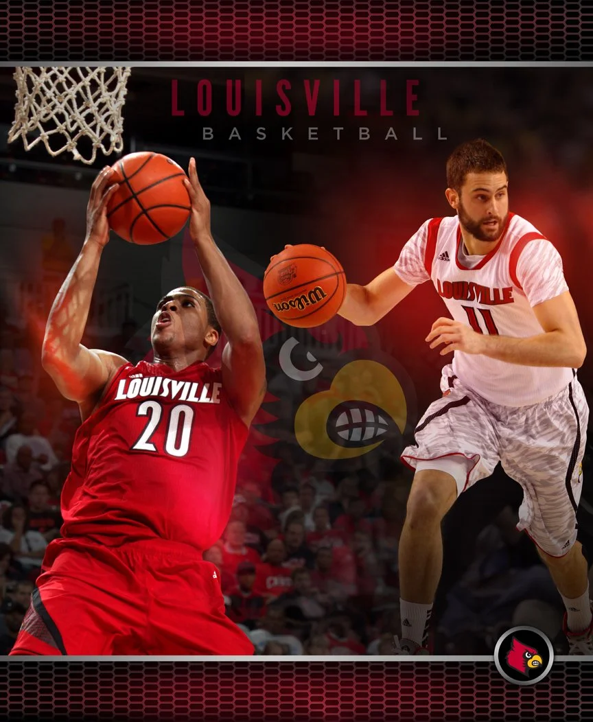 Wall graphics for University of Louisville Athletics following the 2013 NCAA men's basketball national championship. Frosting Creative Co. can use environmental graphics design to help you organization reach its goals.