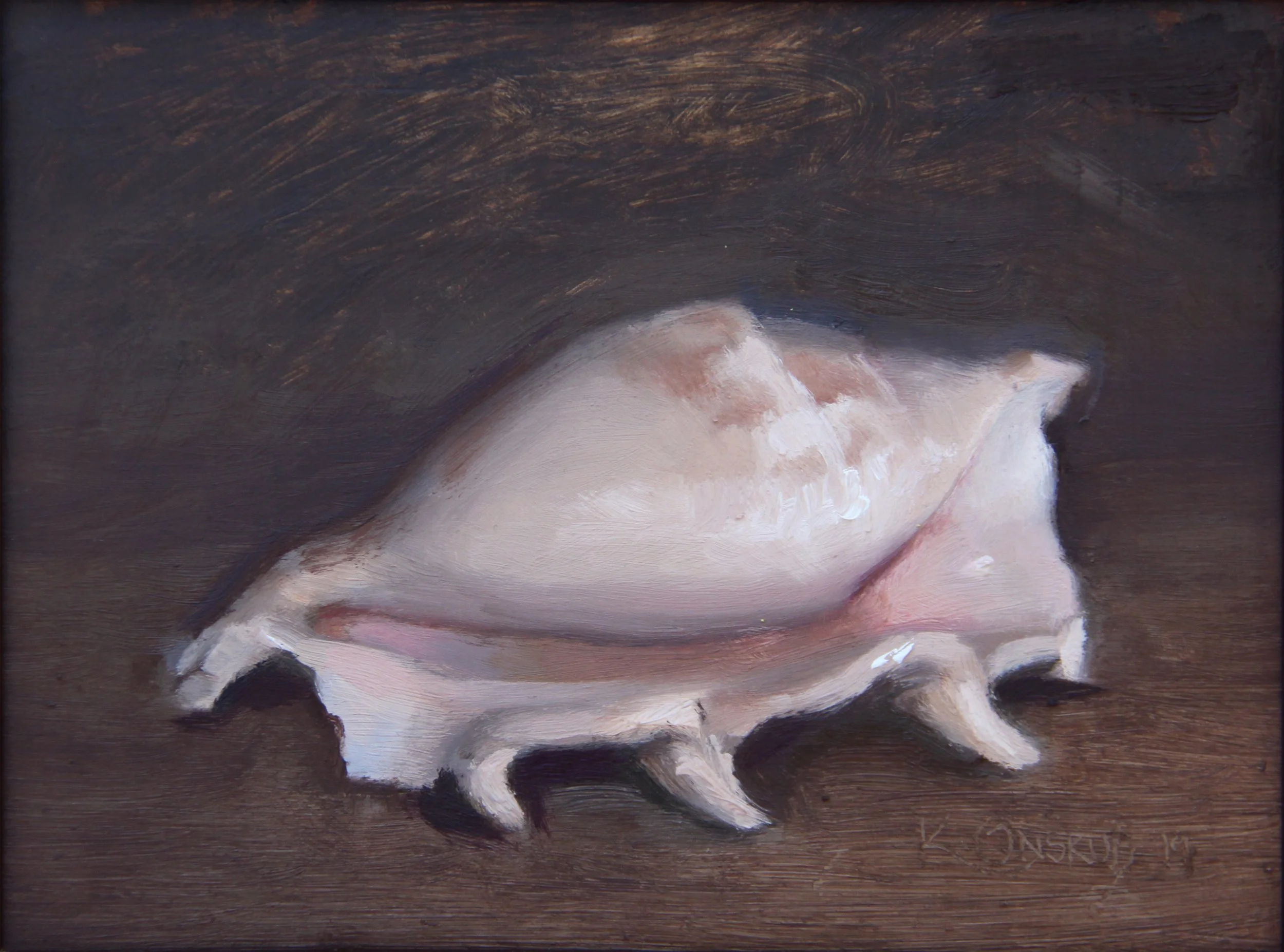 Shell (2019), oil on panel.