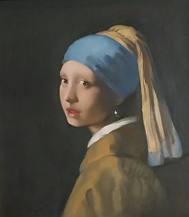 Master copy, after Girl with a Pearl earring by Vermeer, contact me for commissions. 