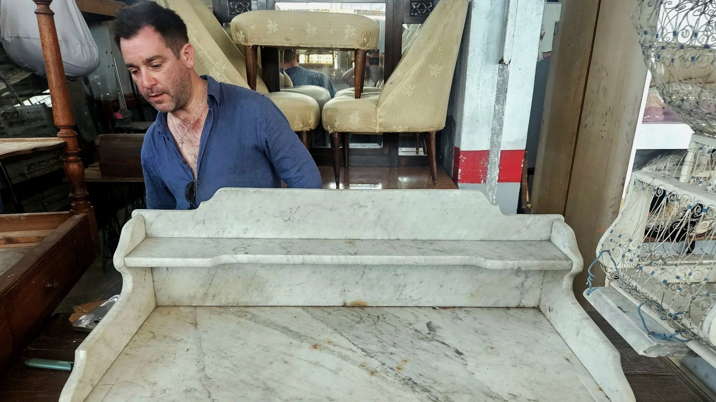 A shower room problem and a marble find