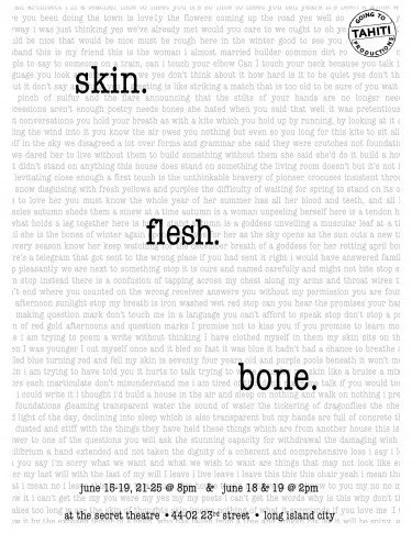 SKIN. FLESH. BONE. - And we’re off !!!