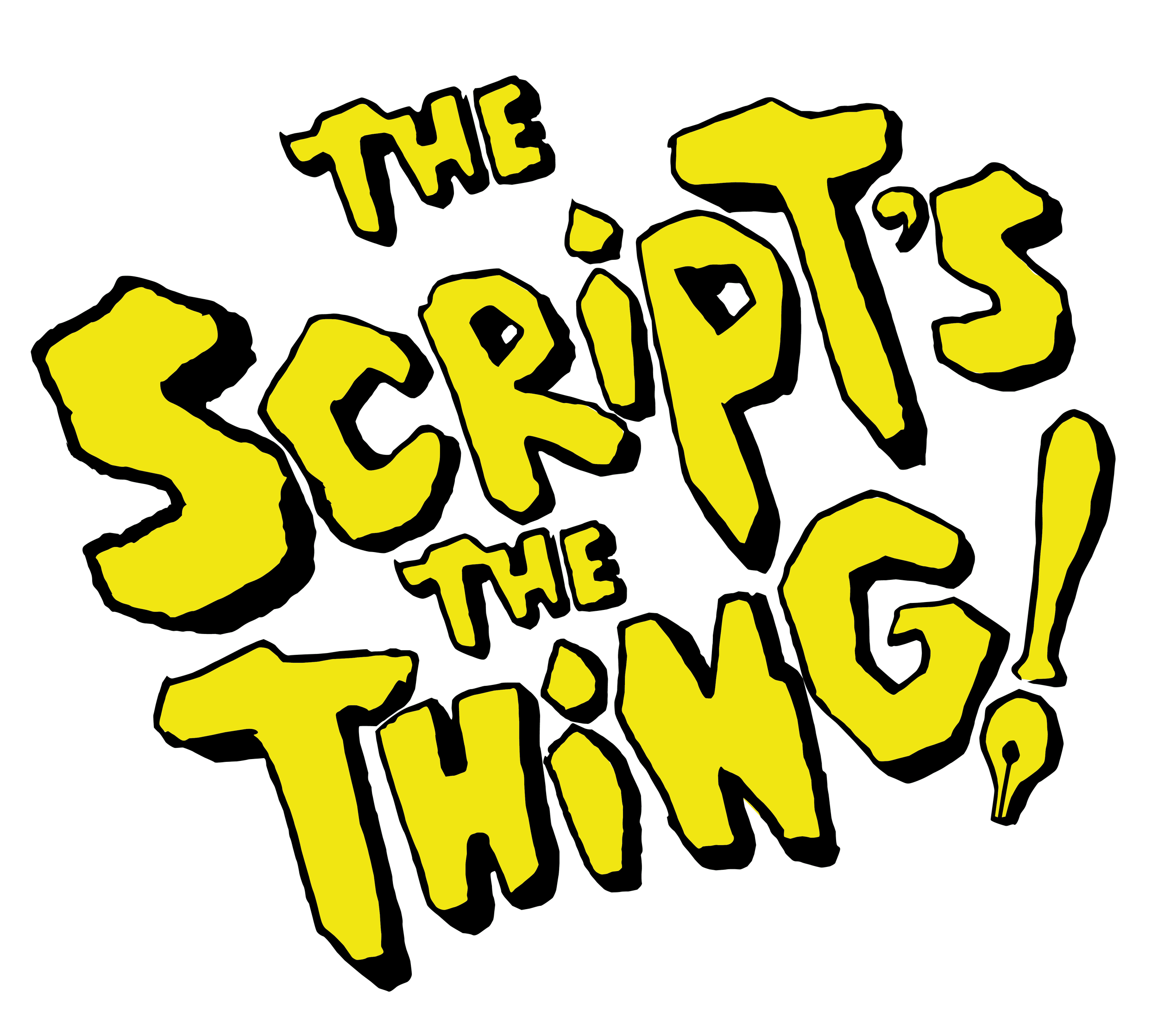 Text reading 'The Art of the 80s' in bold yellow letters with a black outline on a black background.