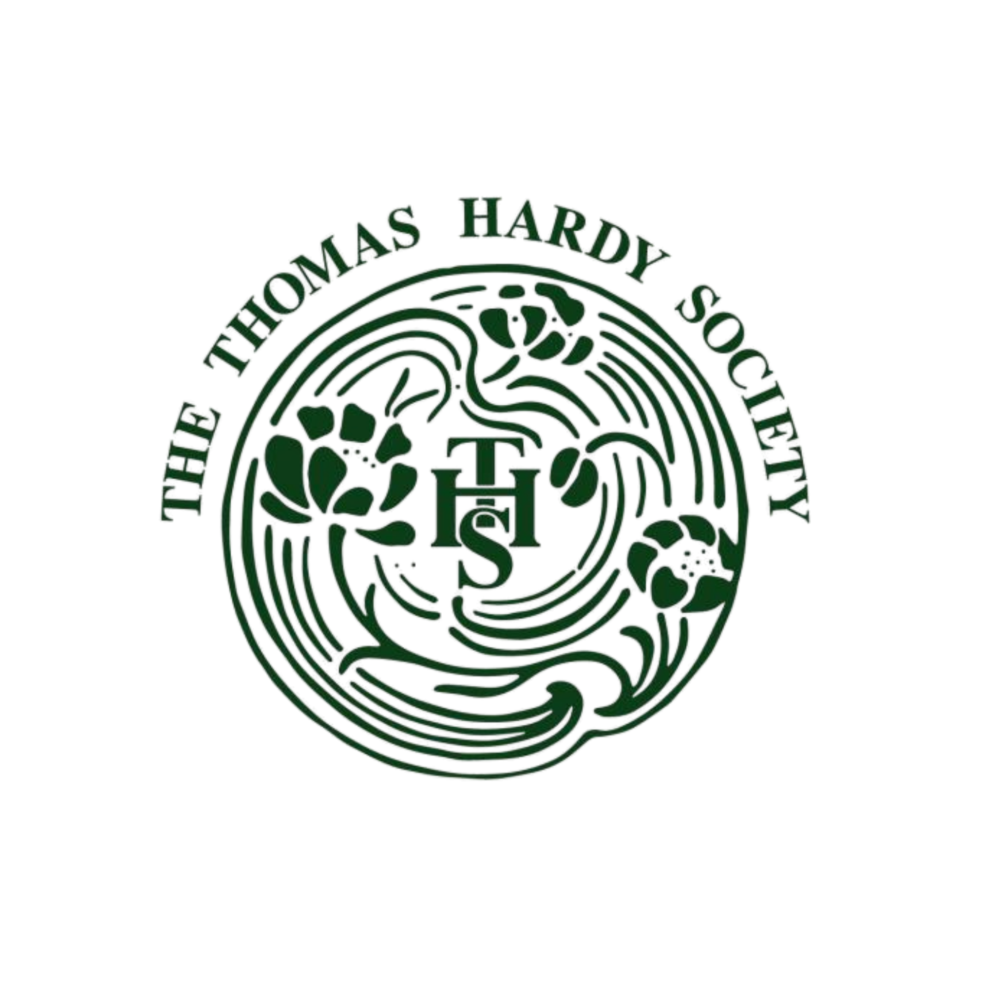Close-up of a wax stamp with green ink that features a tree and the words "TOULAS HARDY SOCIETY".