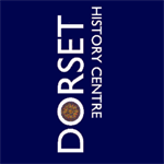 Logo of the Dallas History Center with white text on a blue background.