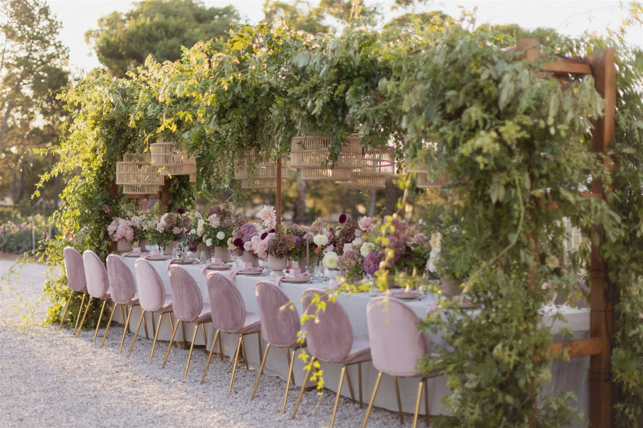 Large scale garden inspired floral installation created at the Blume Retreat