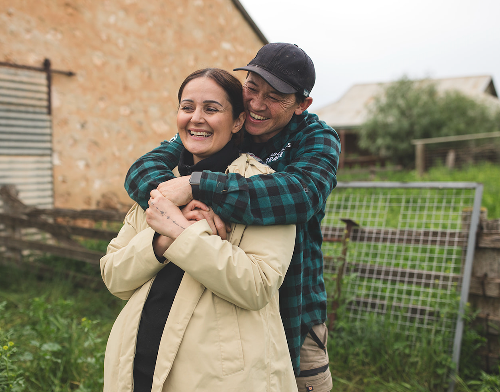 Katie and Rob at Blume Estate flower farm in Mannum, South Australia