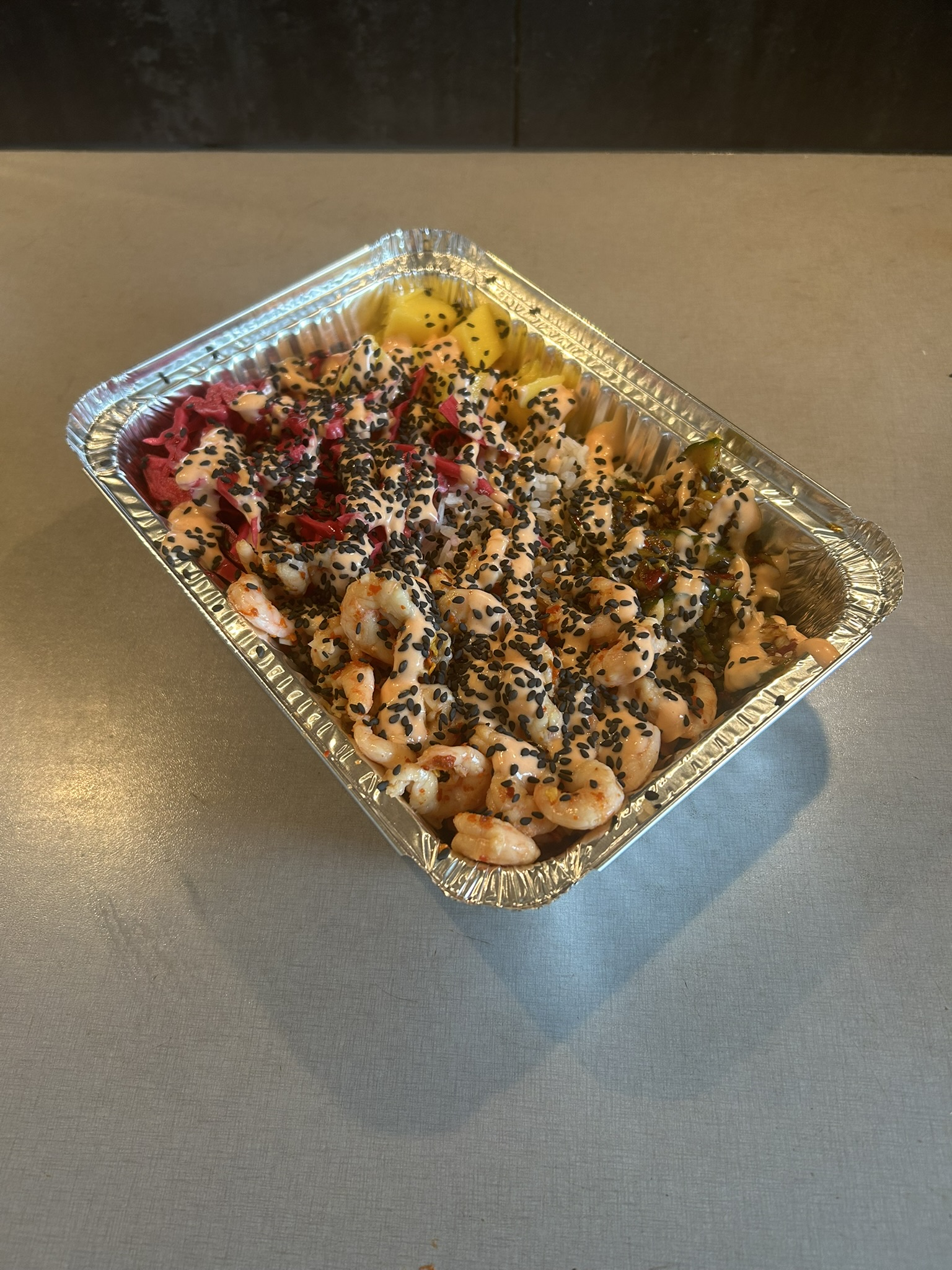 Räkbowl med picklad rödkål