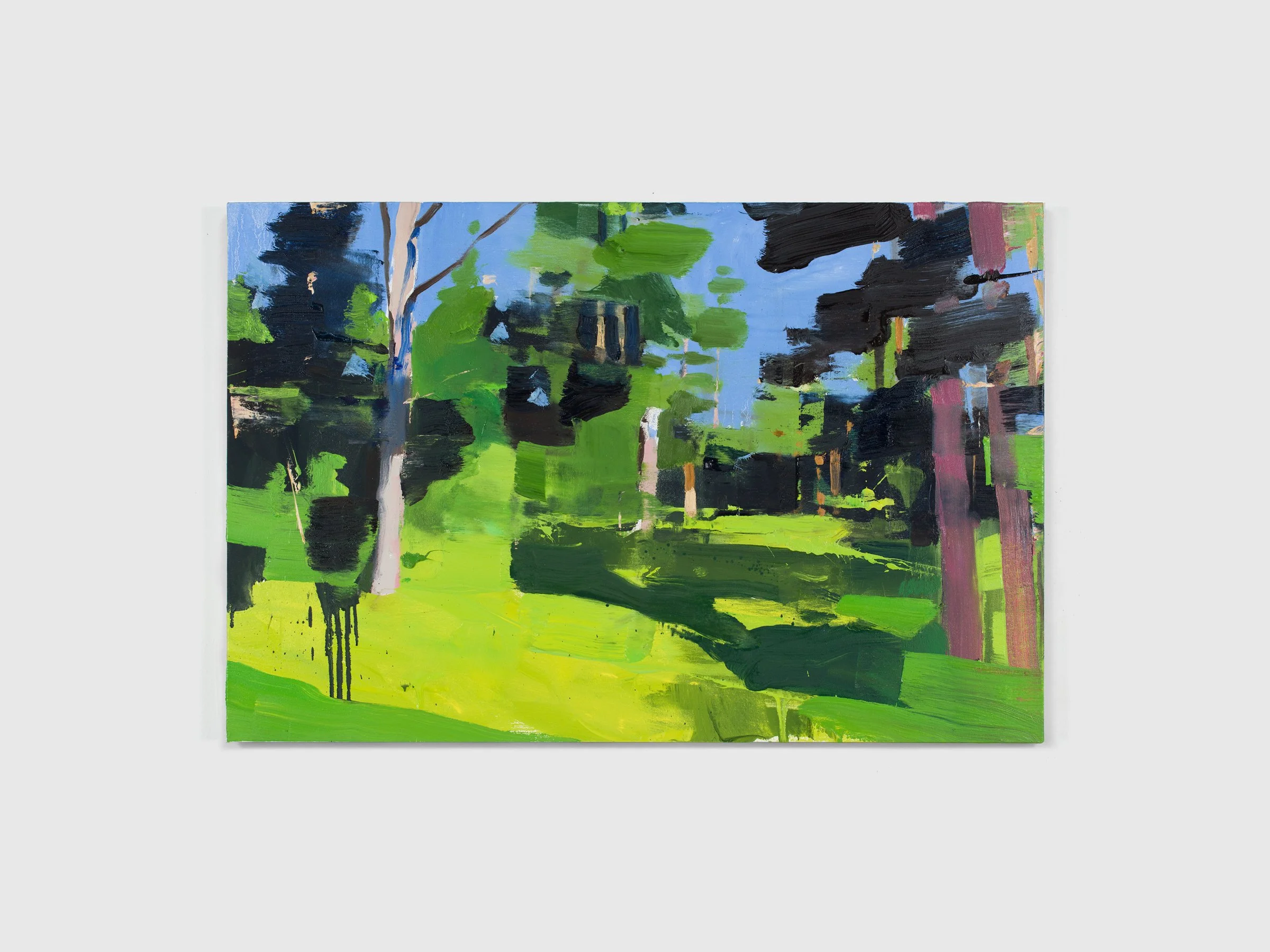 Landscape oil painting of woods.