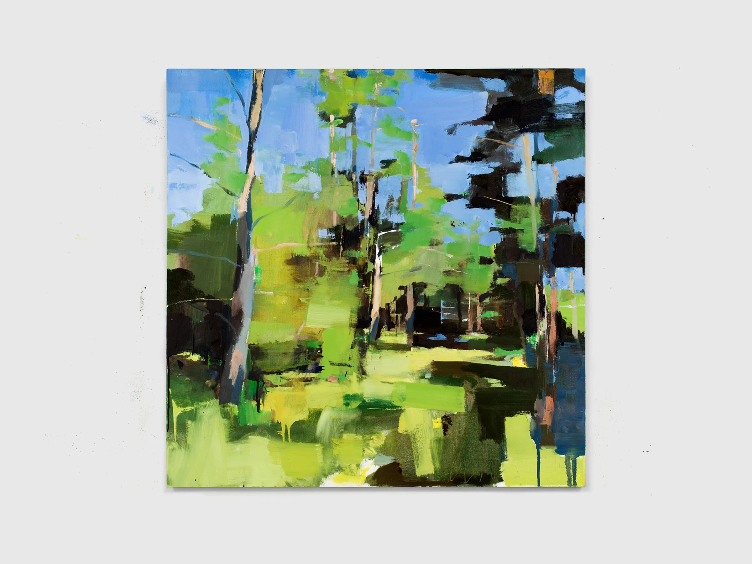 Landscape oil painting of woods.
