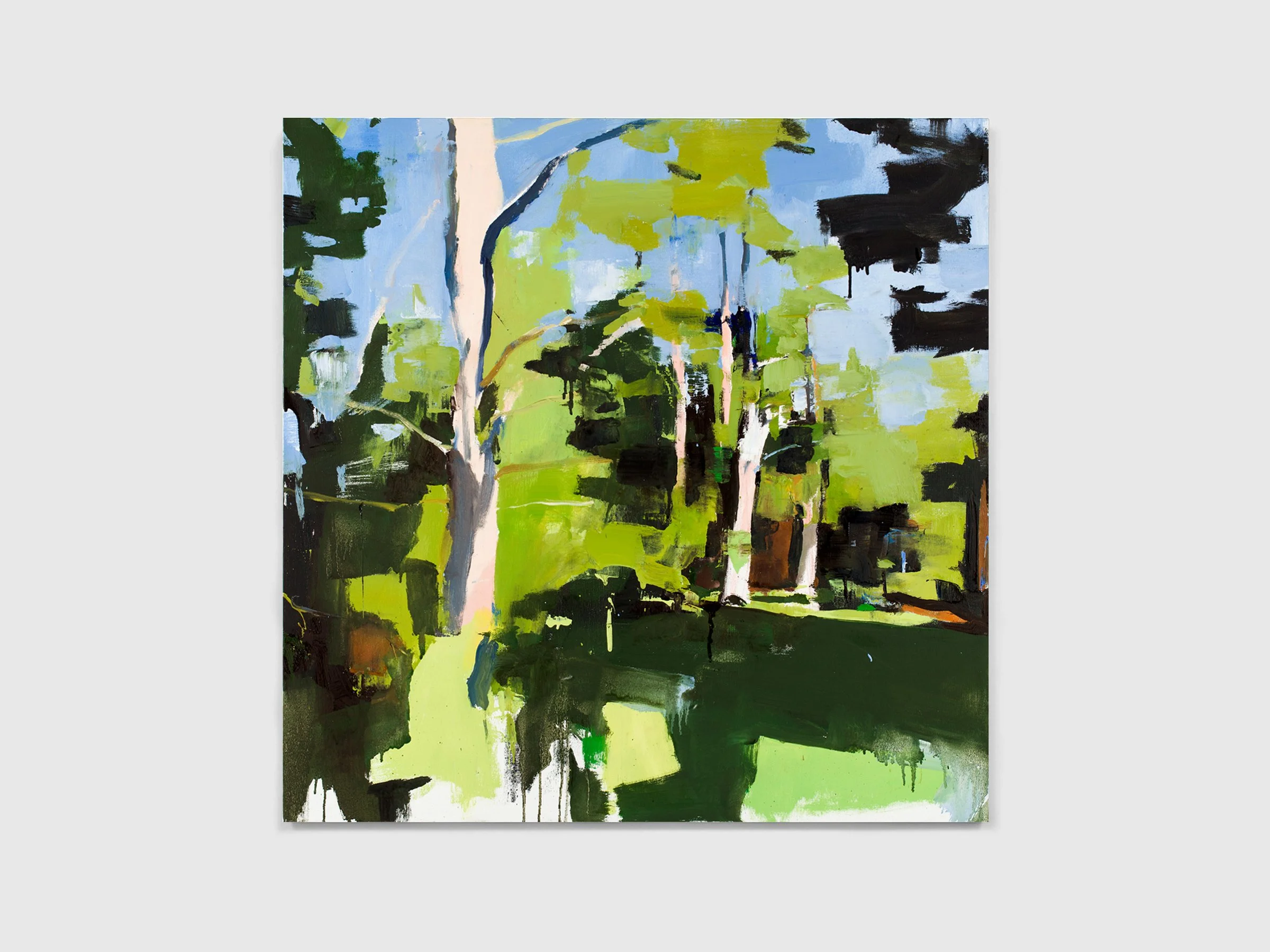 Landscape oil painting of woods.