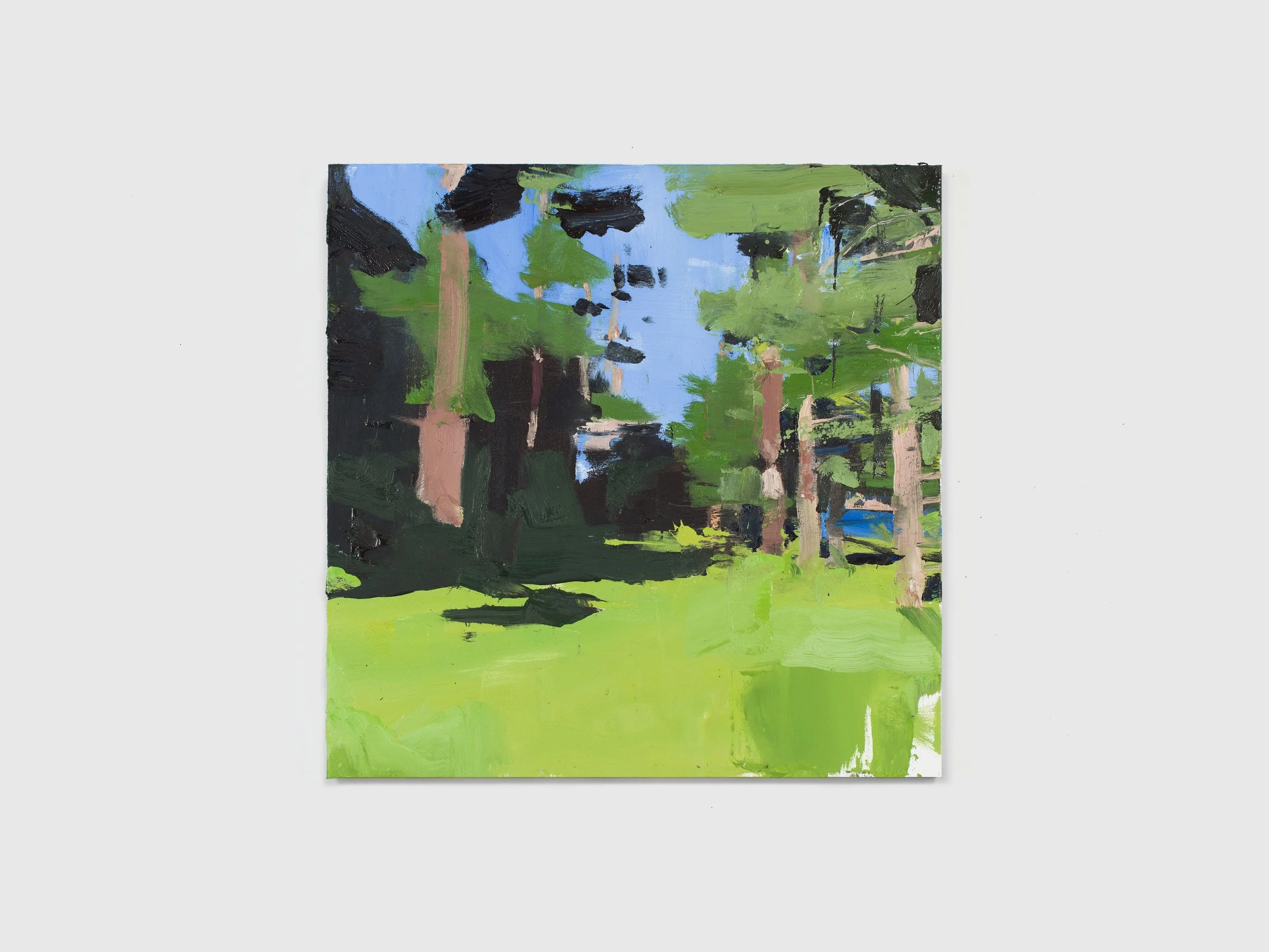 Landscape oil painting of woods.