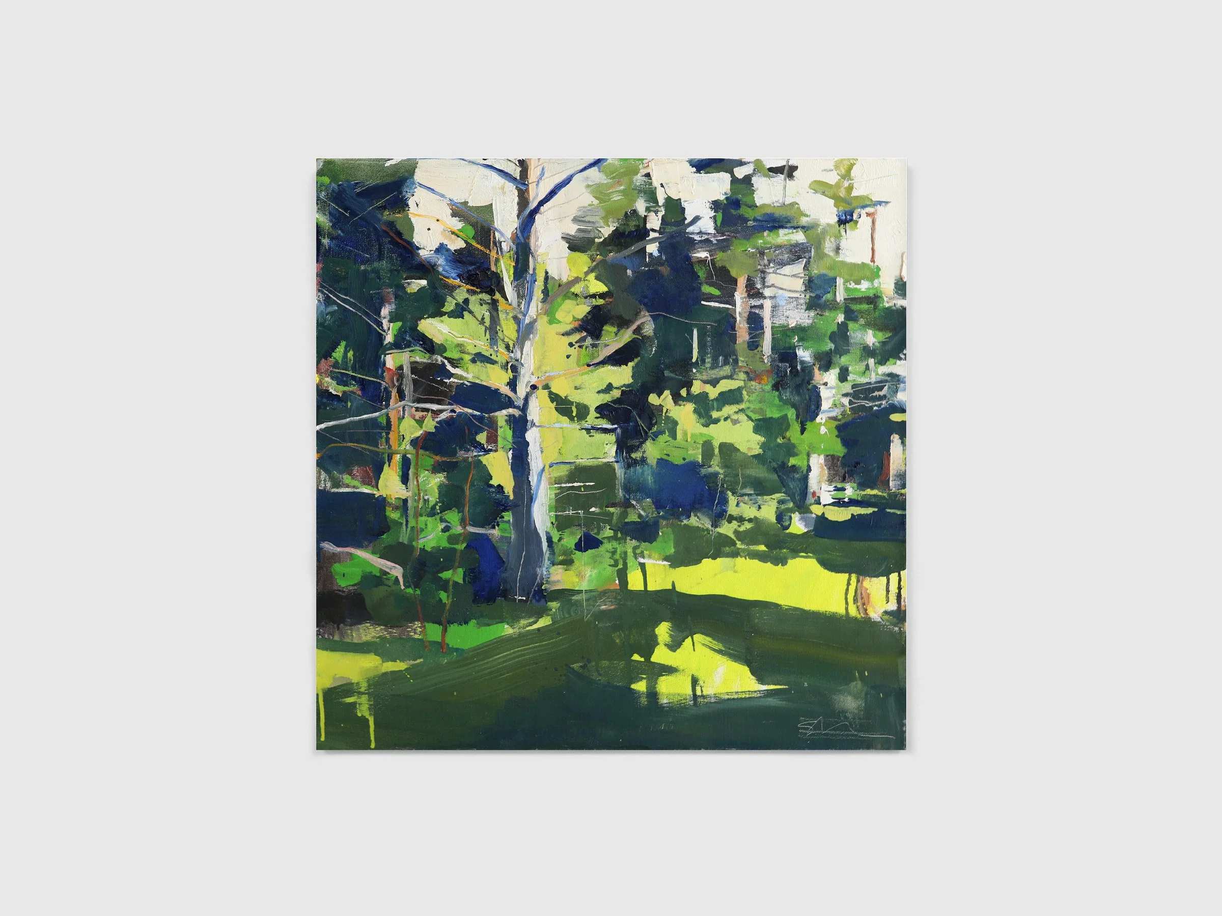 Landscape painting of woods.