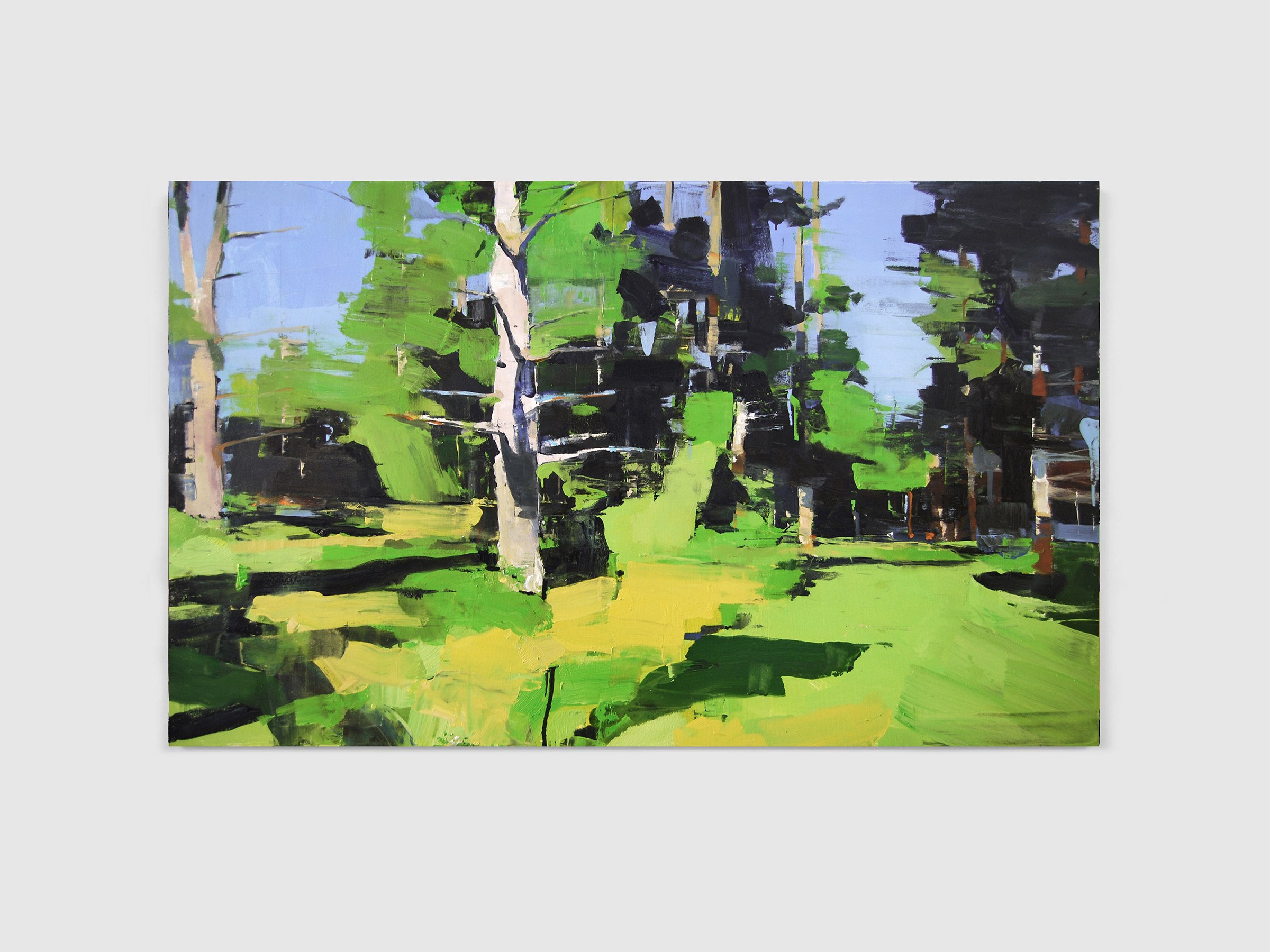 Landscape oil painting of woods.