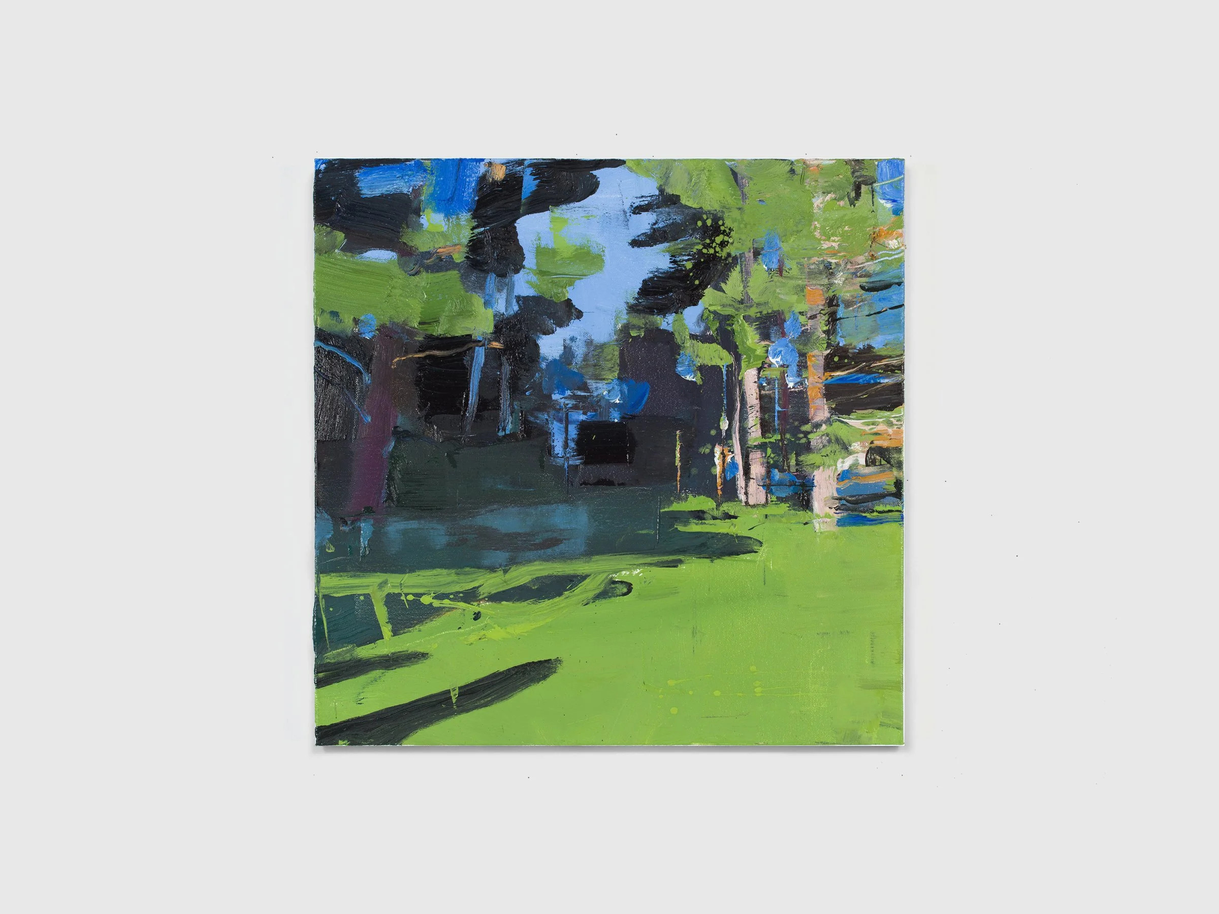 Landscape oil painting of woods.