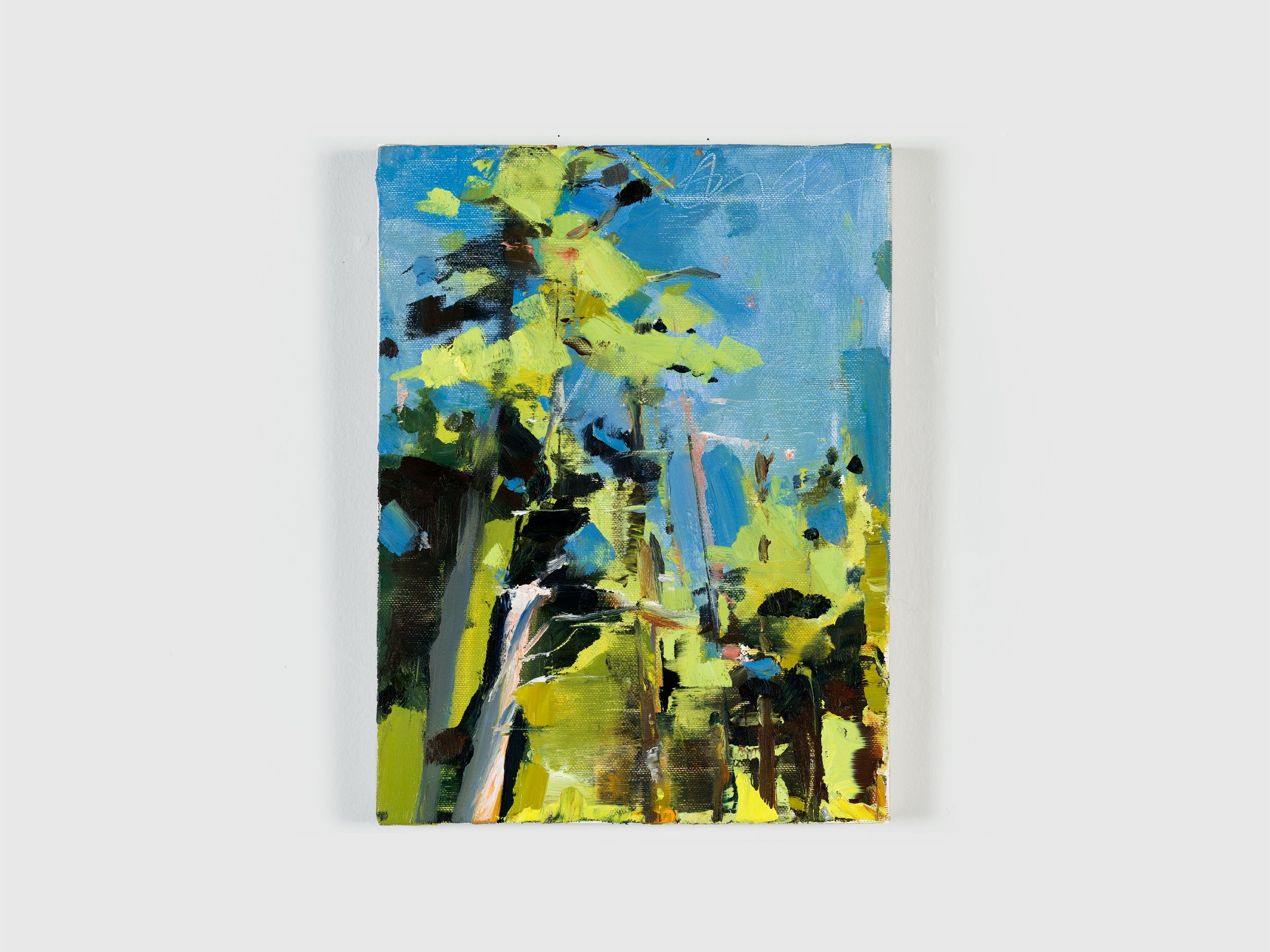 Landscape oil painting of woods.