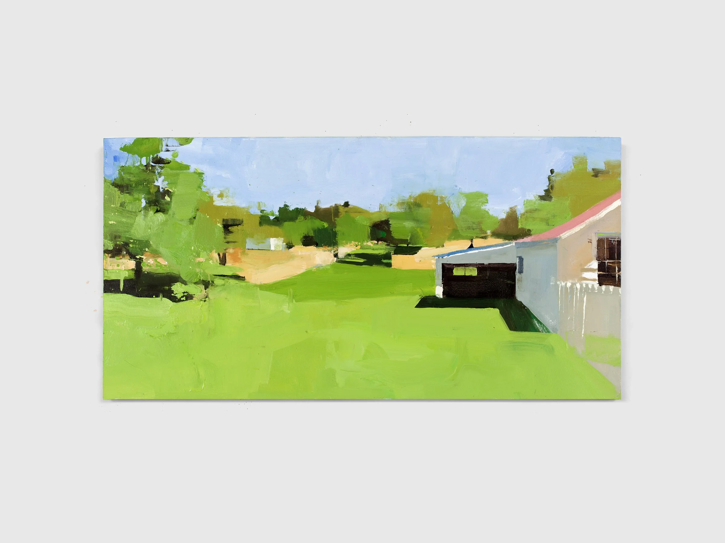 Landscape oil painting of woods.