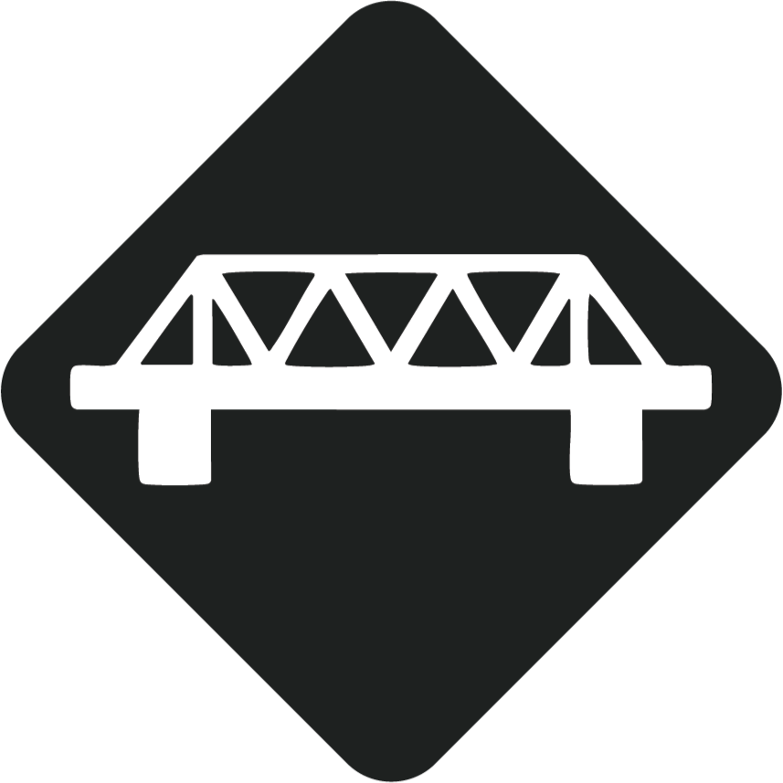 Bridge icon on black background