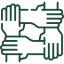 A cartoon-style illustration of a crab with a symmetrical design.