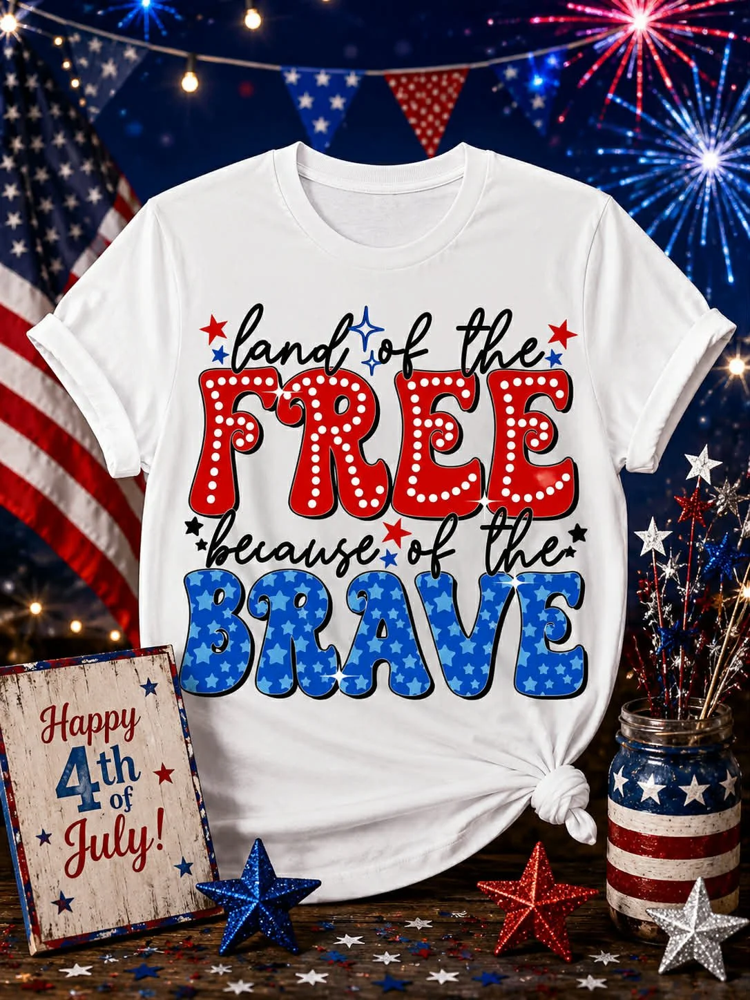 Land of the free because of the brave shirt