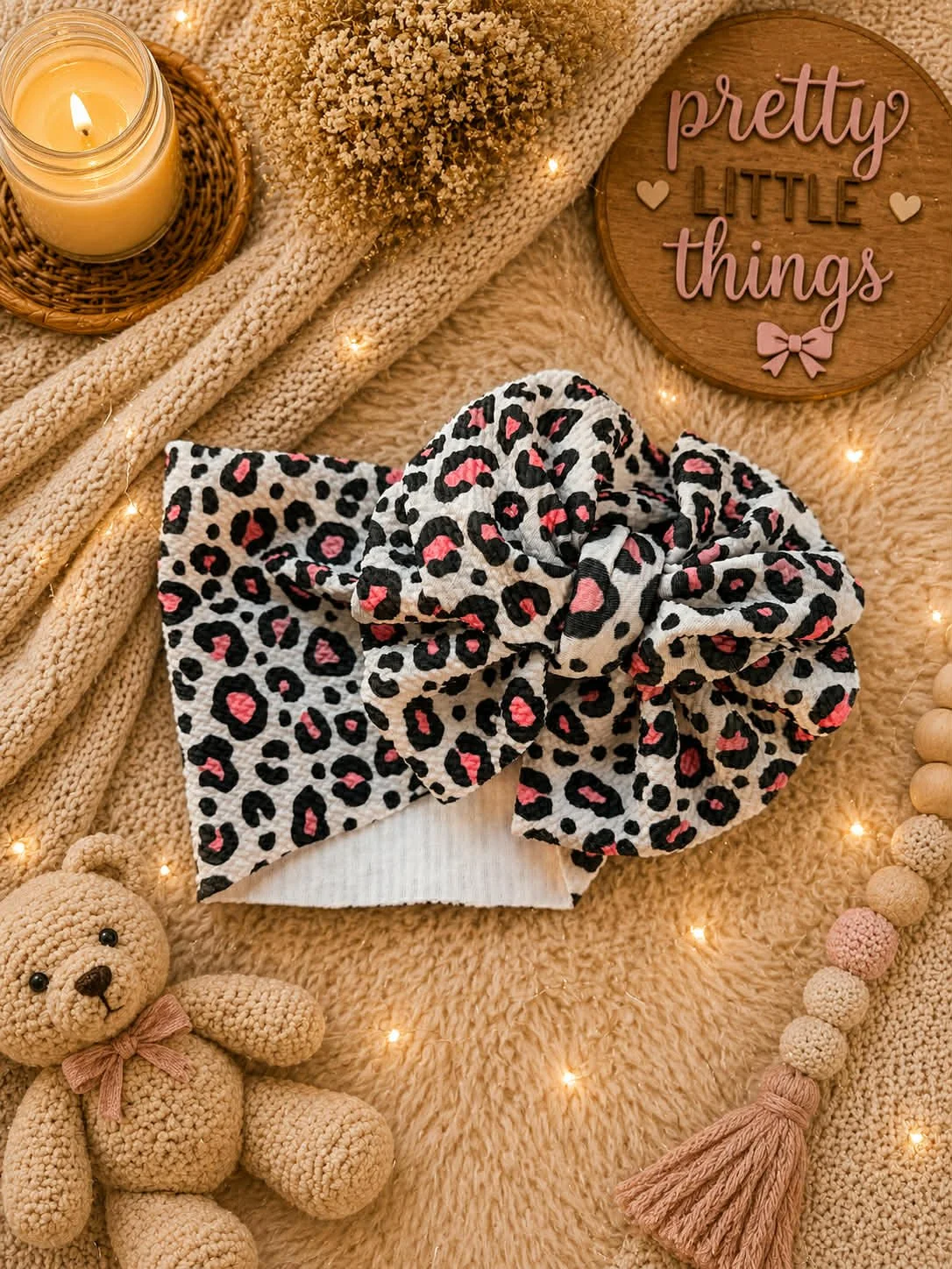 Pink Cheetah Messy Wrap