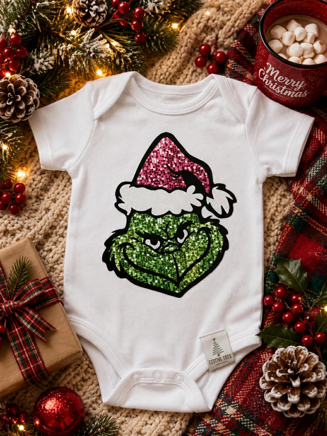 Pink Glitter Grinch- infant