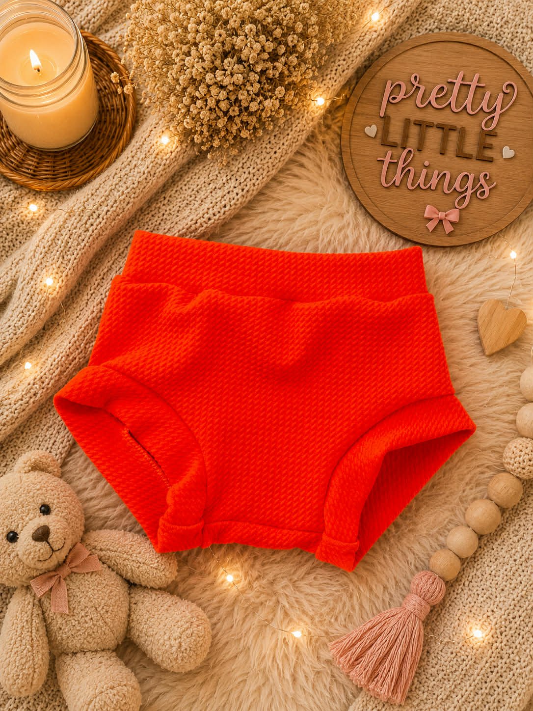 Neon Orange Bummies: 9/12 months