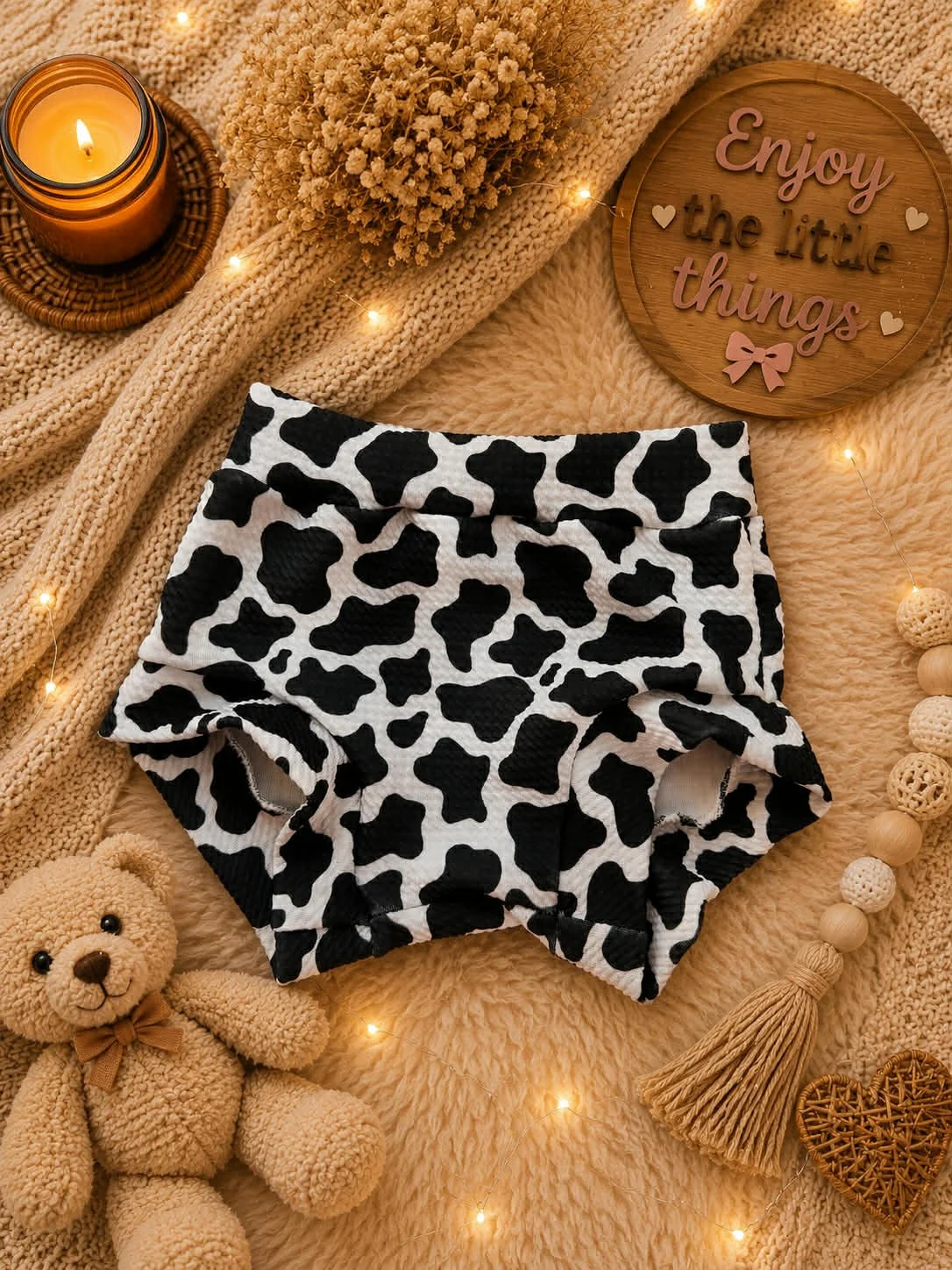Cow Print Bummies: 9/12 months