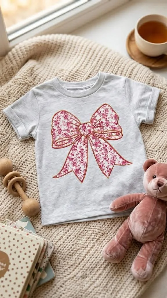 Pink Floral Bow