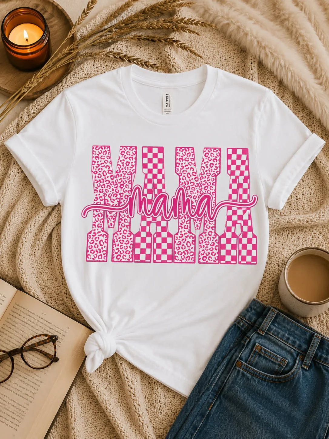 Pink Checkered & Cheetah Mama