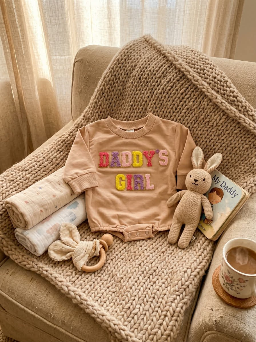 Daddy's Girls Sweater Romper: 0/3 months