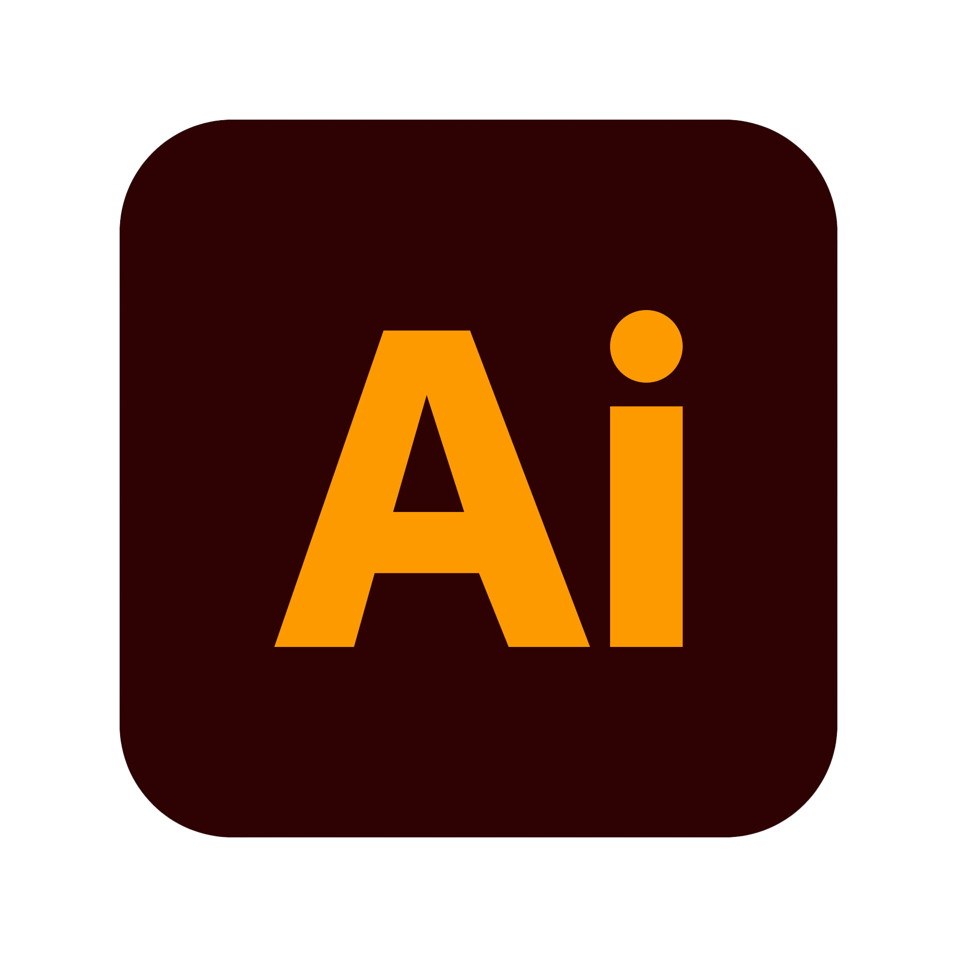 Adobe Illustrator logo with a orange letters 'Ai' against a dark background.