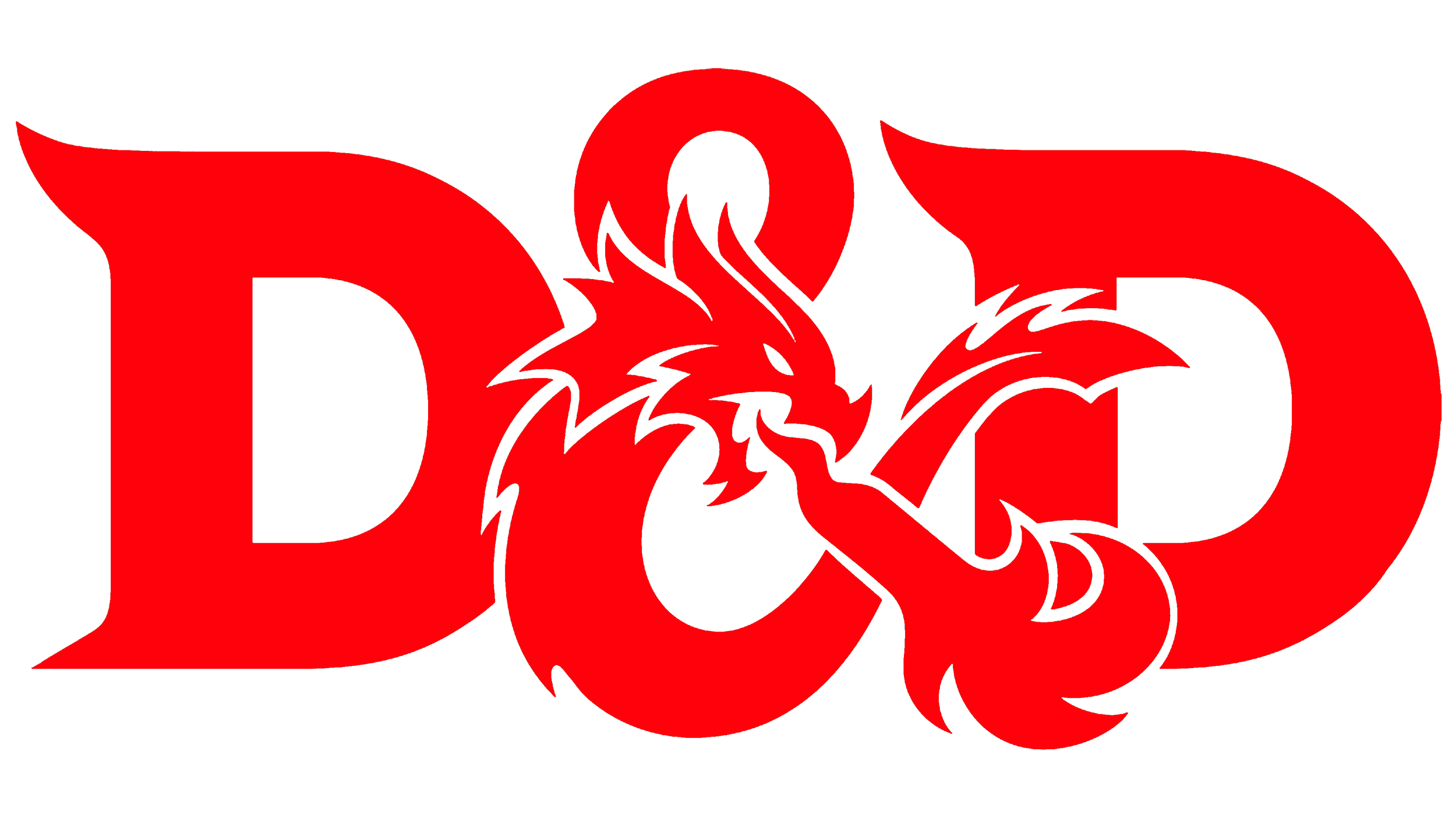 Red D&D logo with a dragon in the center.