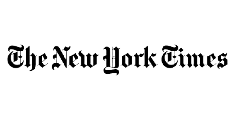 The logo of The New York Times in black and white with a Gothic font.