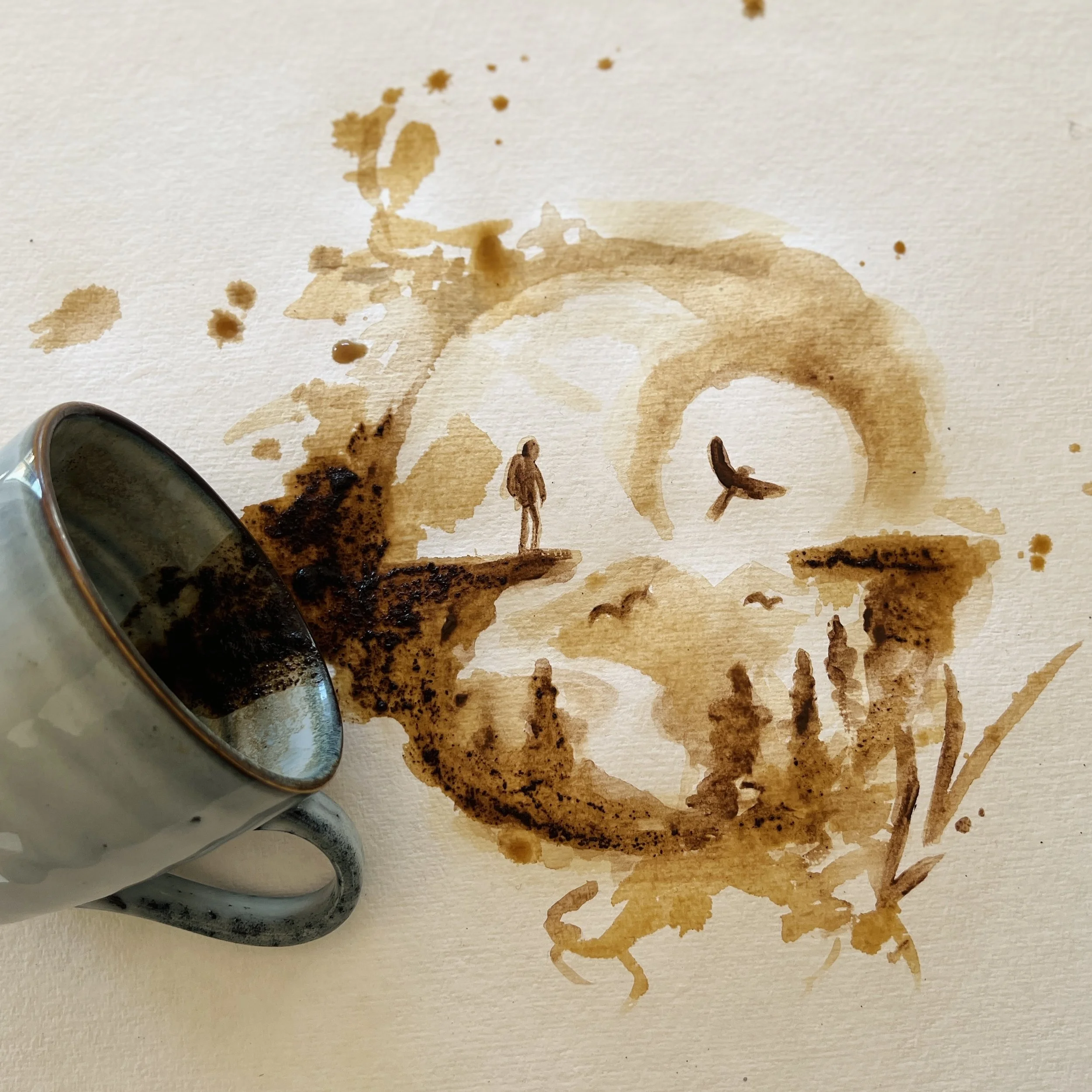 when the coffee drops and you further explore painting with