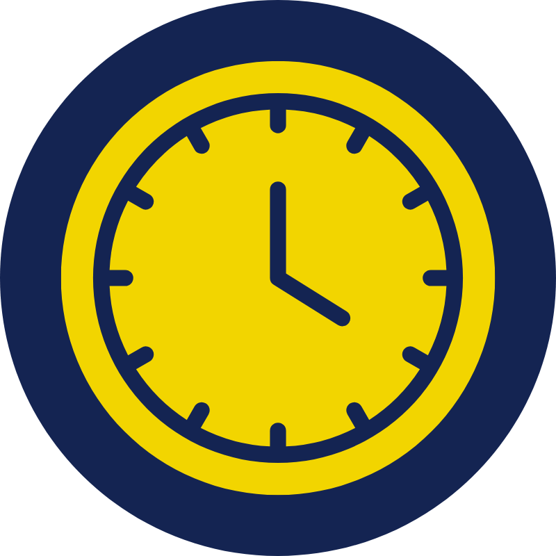 A clock showing the time as 3:00.