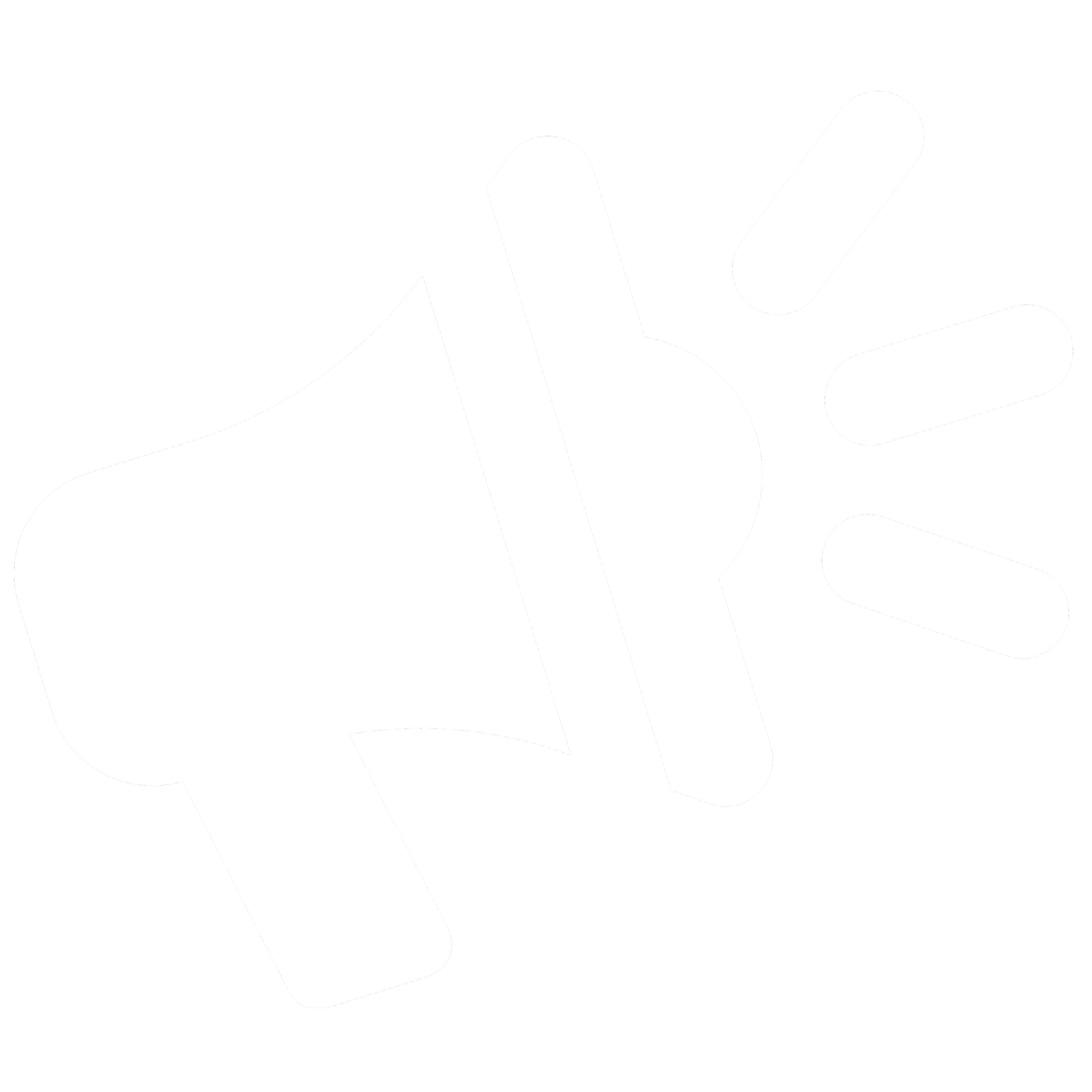 A black and white stylized illustration of a hand with fingers spread apart.