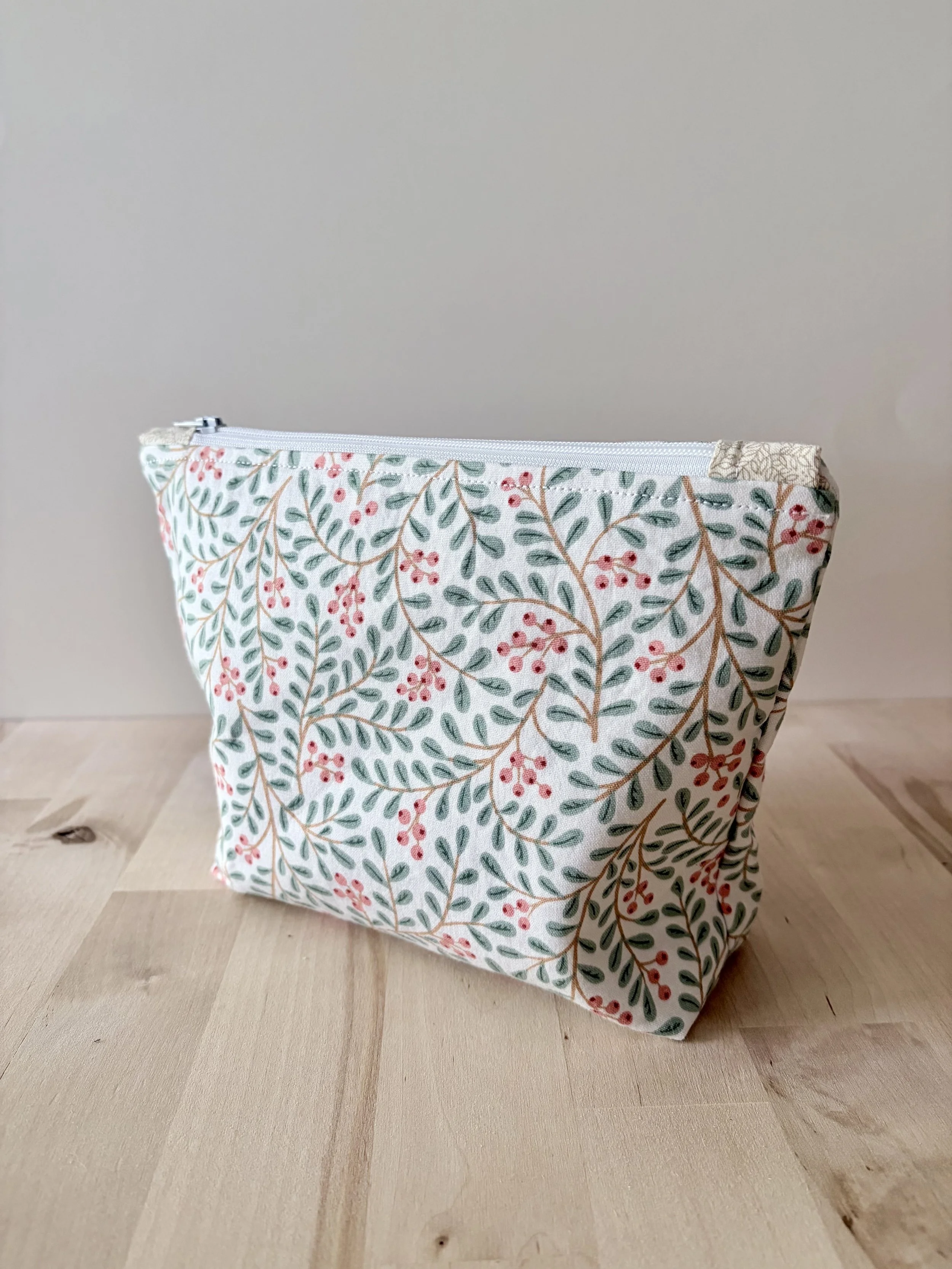 Berry Floral Zipper Pouch