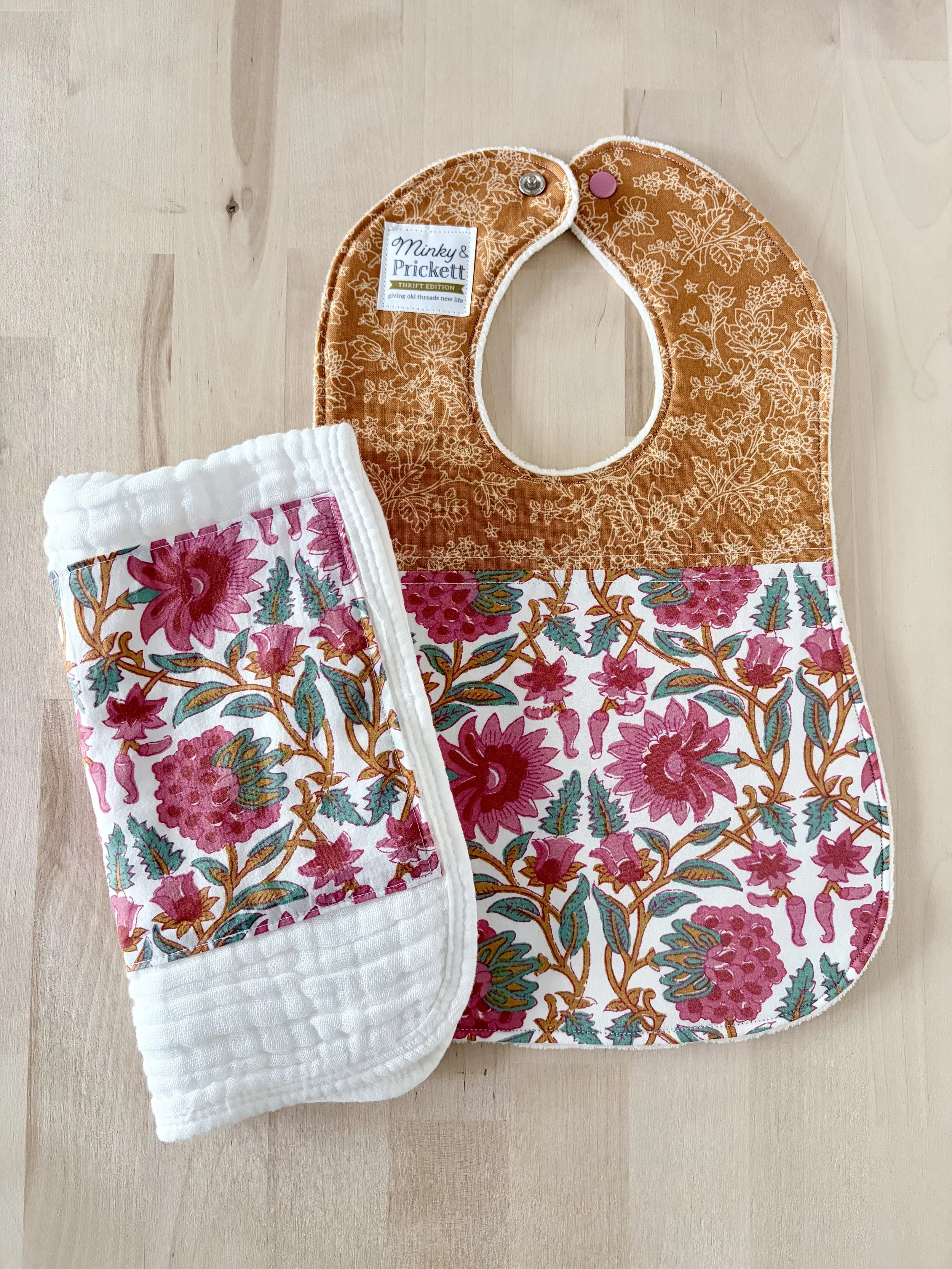 Thrift Edition: Camellia Bib & Burp Set