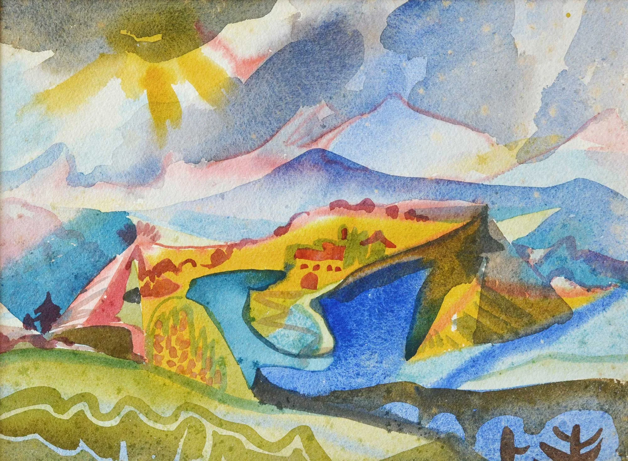 10.1963, 37x27cm, Switzerland, Watercolour, Unsigned (RP?)