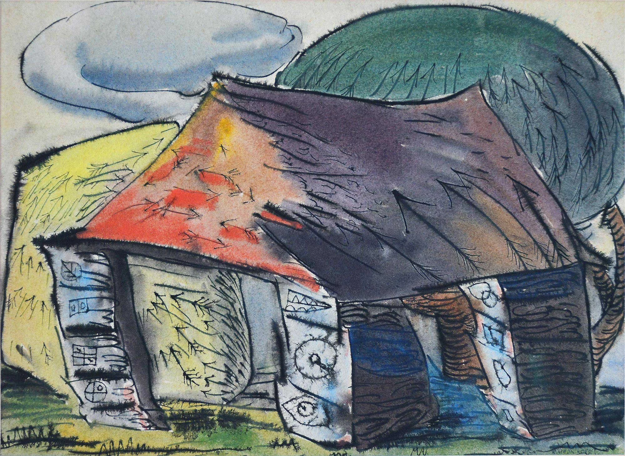 04.07.1948, 37x27cm, Harlech - Wales, Watercolour, R Mednikoff4