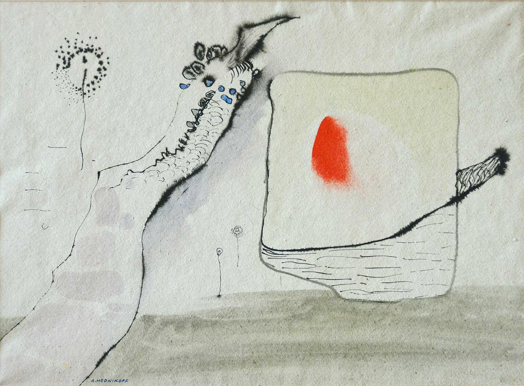25.05.1949cm, 37x27cm, Composition A, Watercolour, R Mednikoff