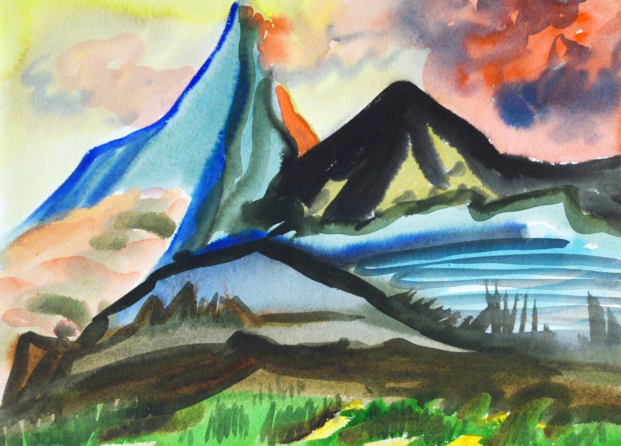 15.05.1960, 37x27cm, Switzerland, Watercolour, RP