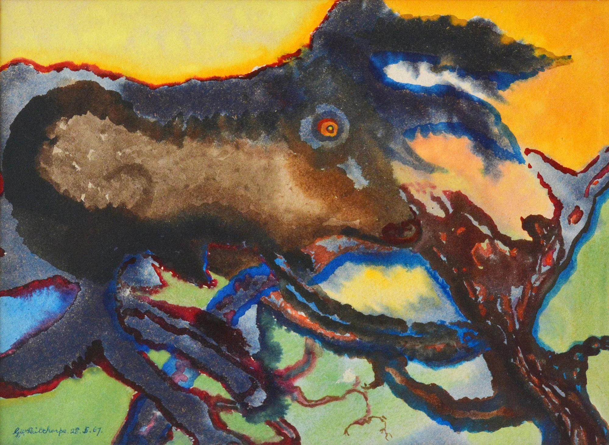 28.05.1967, 37x27cm, Untitled, Watercolour, GW Pailthorpe