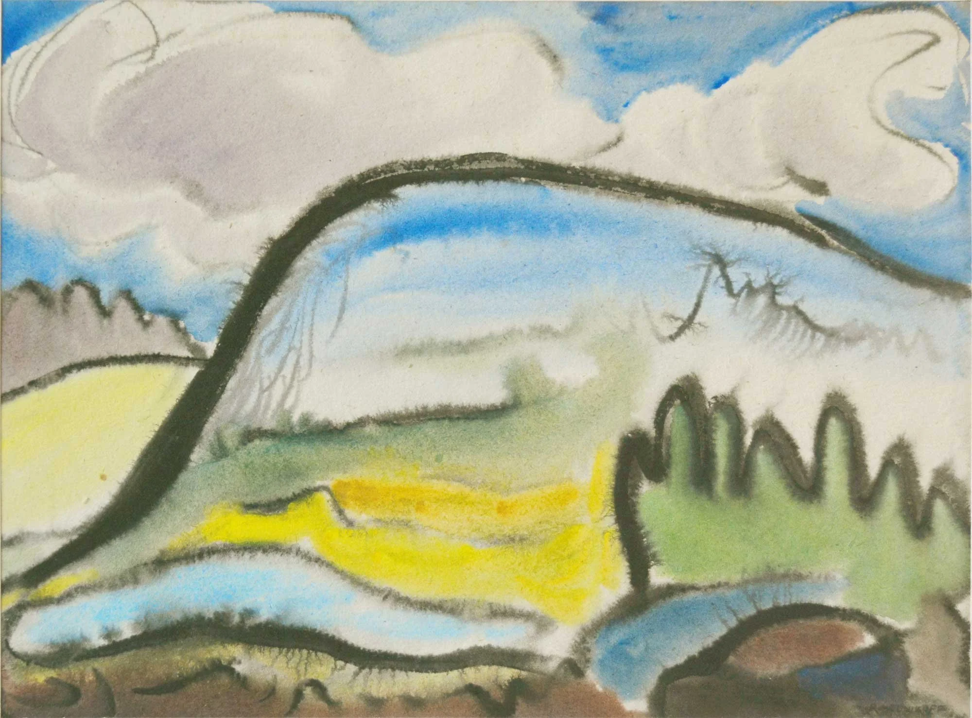 08.07.1948, 37x27cm, Harlech - Wales, Watercolour, R Mednikoff